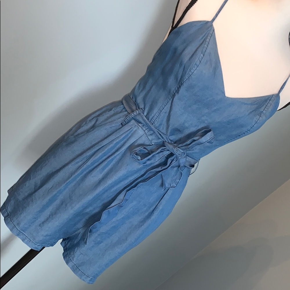 Lulu’s Atoll Blue Chambray Romper